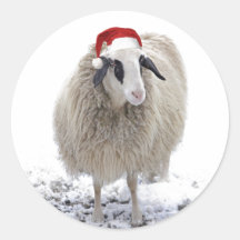 NAVIDADES SHEEP SELLO PARA SOBRES ROUND PEGATINA