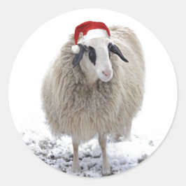 NAVIDADES SHEEP SELLO PARA SOBRES ROUND PEGATINA