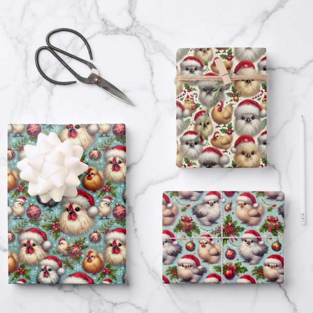 Navidades Silkie Chicken Plano de 3 hojas (Anverso)