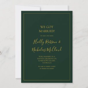 Navidades simples Invitación del Elopement Verde