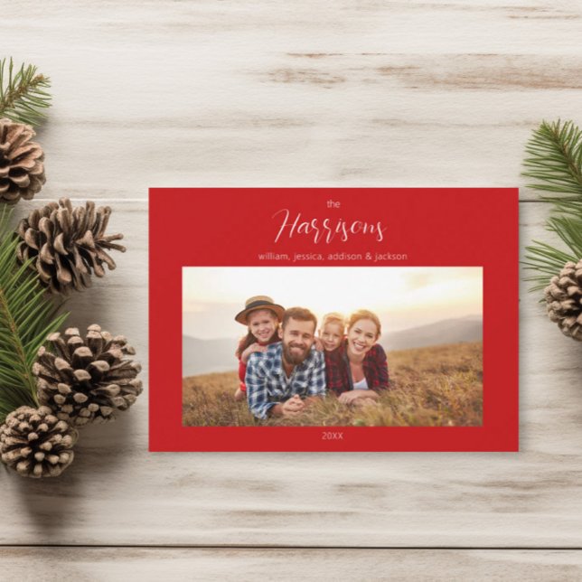 Navidades simples multifoto de familia | Tarjeta d (Subido por el creador)