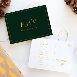 Navidades simples Tarjeta postal RSVP de selecci