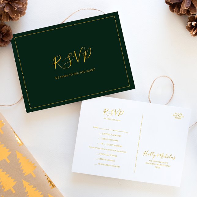 Navidades simples | Tarjeta postal RSVP de selecci (Subido por el creador)
