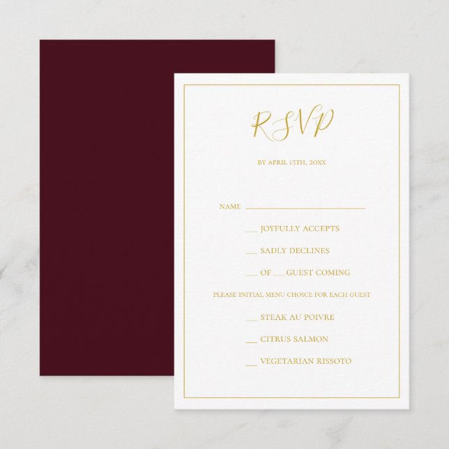 Navidades simples y elegantes | Red Menu Choice RS (Anverso / Reverso)