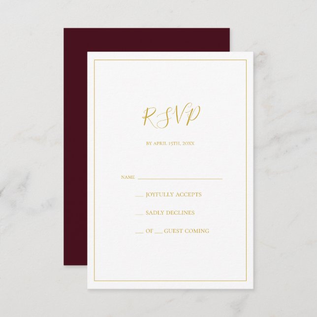 Navidades simples y elegantes | Tarjeta Red RSVP (Anverso / Reverso)