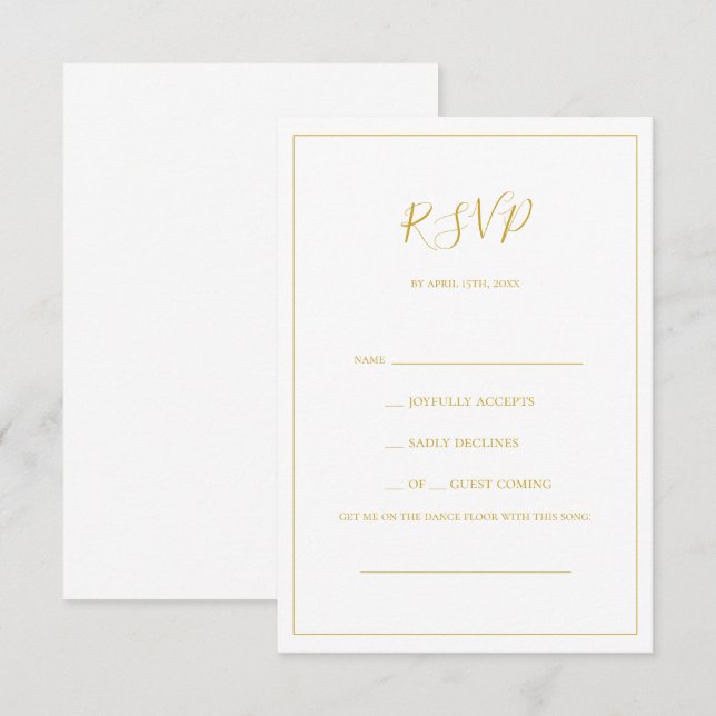 Navidades simples y elegantes | Tarjeta RSVP de so (Anverso / Reverso)
