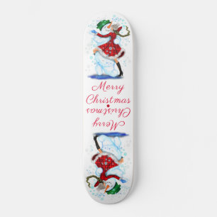 Navidades Skateboard Snowman y danza Chica