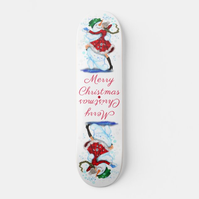 Navidades Skateboard Snowman y danza Chica (Anverso)