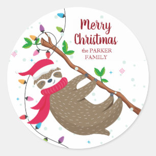 Navidades Sloth pegatina personalizado
