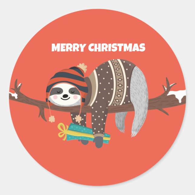 Navidades Sloth pegatinas (Anverso)