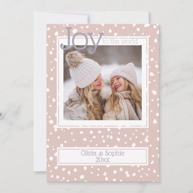 Navidades Snowflake Dusty Rosa fotograma (Anverso)