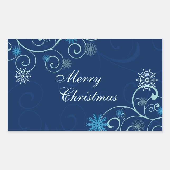 Navidades Snowflake Feliz Pegatina de Navidad (Anverso)