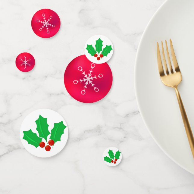 Navidades Snowflakes & Holly Berry Table Confetti (Grupo)