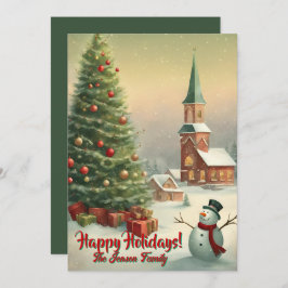 Navidades snowman2, vacaciones felices, tarjeta de