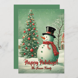 Navidades snowman4, Felices Fiestas, tarjeta de Na