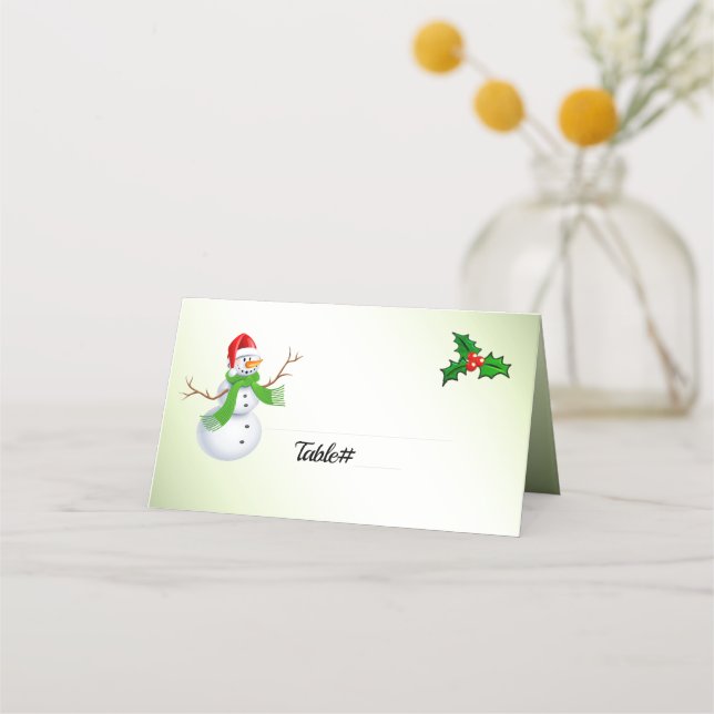 Navidades Snowman colocan tarjetas (Anverso)