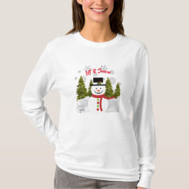 Navidades Snowman / Dejen que nieve camiseta