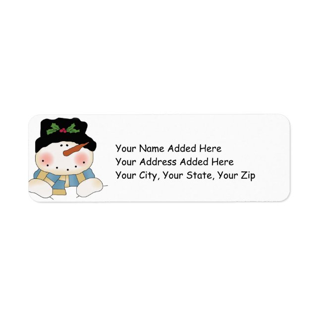 Navidades Snowman devuelven etiquetas de dirección (Frente)