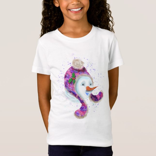 Navidades Snowman En Camiseta Gorra Purple Beanie (Anverso)