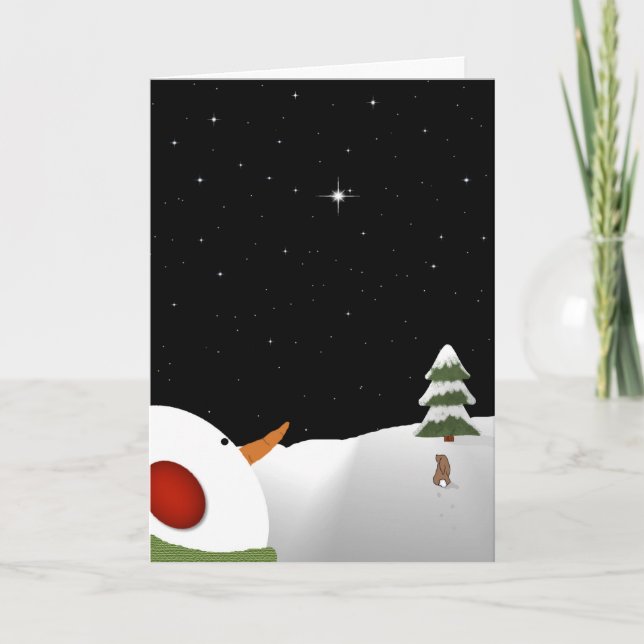 Navidades Snowman en tarjeta de felicitación (Anverso)