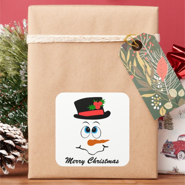 Navidades snowman face add message pegatina (Vacaciones)
