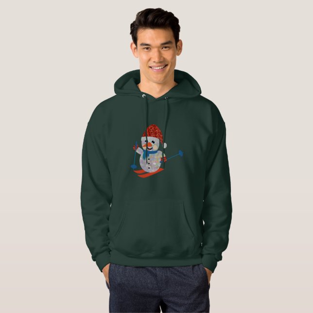 navidades snowman hombres sudadera capucha (Anverso completo)