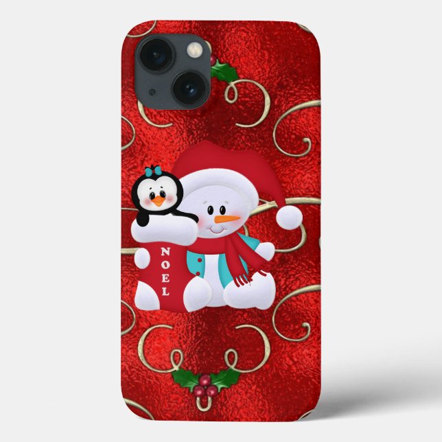 Navidades Snowman iPhone duro funda Xtreme (Reverso)