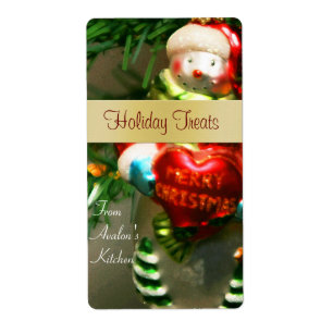 Navidades Snowman Kitchen trata la etiqueta de bat