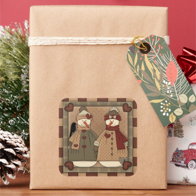 Navidades Snowman personalizado pegatina (Vacaciones)