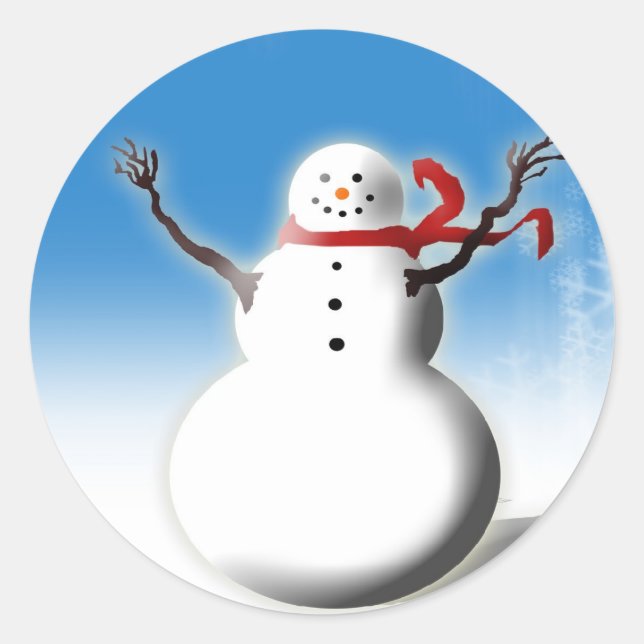 Navidades Snowman sonriendo con Pegatinas de sobre (Anverso)