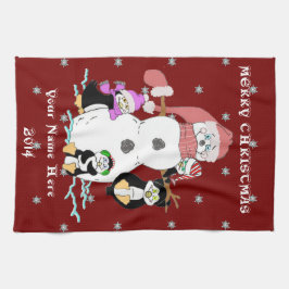 Navidades Snowman y la toalla personalizada de los