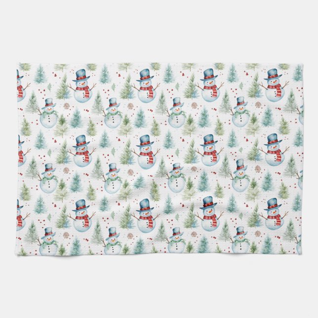 Navidades Snowmen Kitchel Toalla (Horizontal)