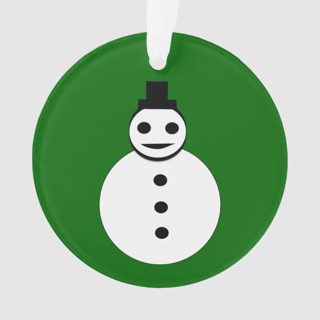 Navidades sonrientes Snowman Ornamento acrílico (Anverso)
