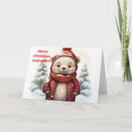 NAVIDADES SONRIENTES TARJETA DE OSO PARA GRANDSON
