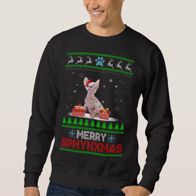 Navidades Sphynx Cat Lover Sphyn Sweater (Anverso)