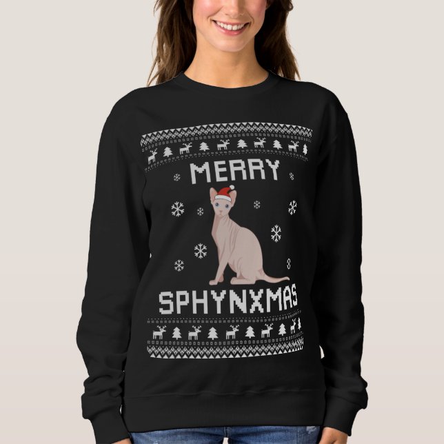 Navidades Sphynx Cat Lover Sphyn Sweater (Anverso)
