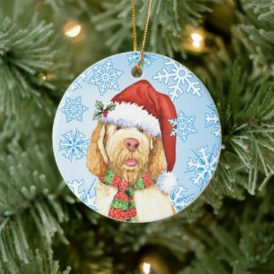Navidades Spinone Italiano Ornamento cerámico