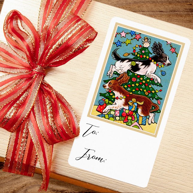 Navidades Springer Spaniel Perro Regalo Etiqueta P (Subido por el creador)