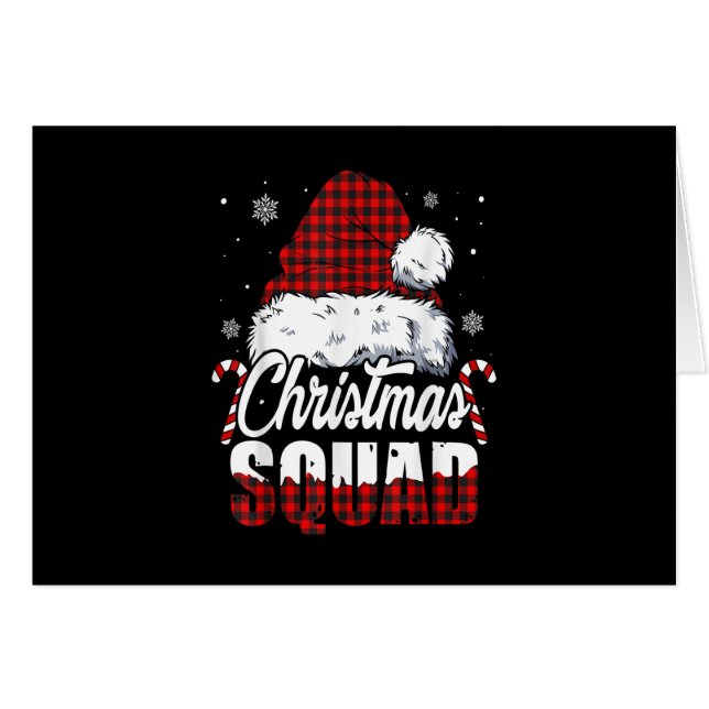 Navidades Squad Santa Hat Búfalo Sembrado en rojo  (Anverso (Horizontal))