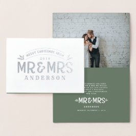 Navidades Sr. y Sra. boda invitación foto Relieve 