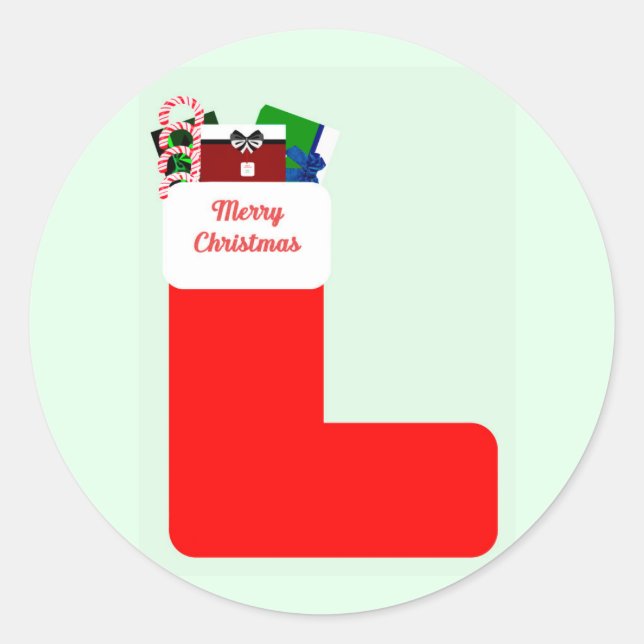 Navidades Stocking Sellos para sobres (Anverso)