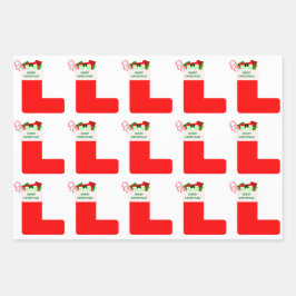Navidades Stocking Wrapping Paper 3 Hojas planas
