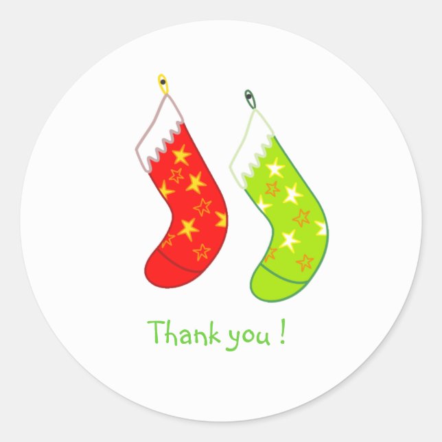 Navidades Stockings - Gracias pegatinas (Anverso)