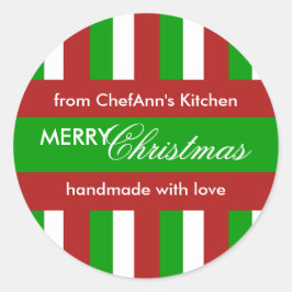 Navidades Stripes etiqueta verde Jar de cocina