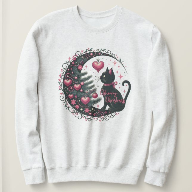 Navidades Sudadera Kitty Blancas suaves mujeres (Anverso del diseño)