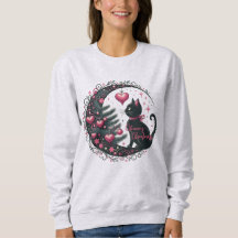 Navidades Sudadera Kitty Blancas suaves mujeres