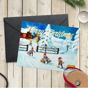 Navidades suecos Blue Jenny Nyström Gnome Vintage