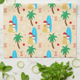 Navidades Surfing Santa Dogs Kitchel Toalla