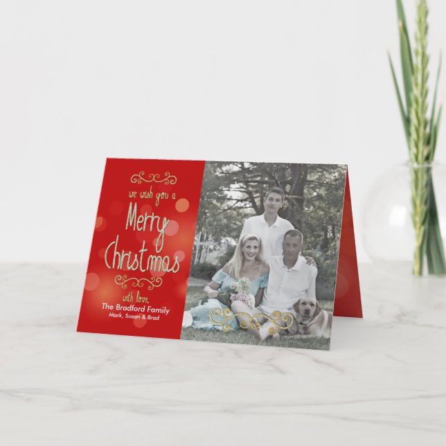 Navidades Swirls - Inserción de fotos - Tarjeta de (Anverso)