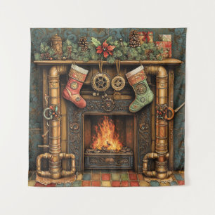 Navidades Tapiz de chimenea de vapor